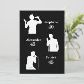 Invitation Jour d'anniversaire conjoint triple le minimaliste (Debout devant)