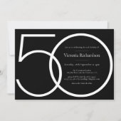 Invitation Jour d'anniversaire de 50e anniversaire moderne, n (Devant)