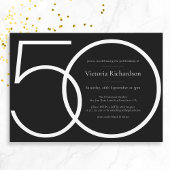 Invitation Jour d'anniversaire de 50e anniversaire moderne, n