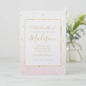Invitation Jour d'anniversaire de Confetti Sparkle Ombre (Debout devant)