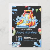 Invitation Jour d'anniversaire de la fête de la piscine d'été (Devant)