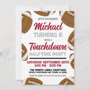 Invitation Jour d'anniversaire de la fête du football rouge e