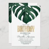 Invitation Jour d'anniversaire de la feuille d'or de fromage  (Devant / Derrière)