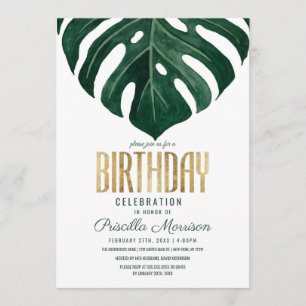 Invitation Jour d'anniversaire de la feuille d'or de fromage 