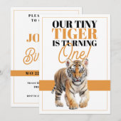 Invitation Jour d'anniversaire de la jungle de tigres blancs (Devant / Derrière)