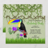 Invitation Jour d'anniversaire de la jungle des vignes de Tuc (Devant / Derrière)