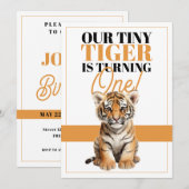 Invitation Jour d'anniversaire de la jungle moderne de Tigre  (Devant / Derrière)
