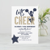 Invitation Jour d'anniversaire de la Marine et de l'or (Debout devant)