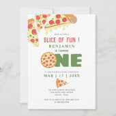 Invitation Jour d'anniversaire de la partie de Pizza moderne  (Devant)