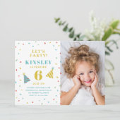 Invitation Jour d'anniversaire de la photo pour enfants (Debout devant)