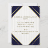 Invitation Jour d'anniversaire de la Royal Blue White and Gol (Dos)