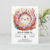 Invitation Jour d'anniversaire de la Simple Donuts Moderne (Debout devant)