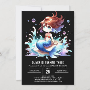 Invitation Jour d'anniversaire de la sirène enchantée