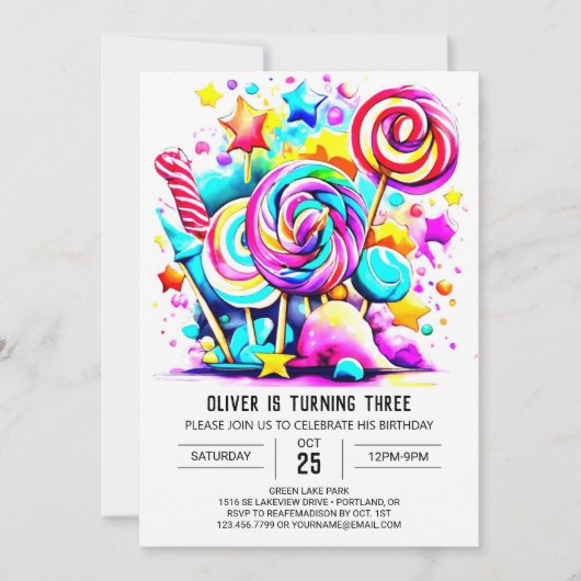 Invitation Jour d'anniversaire de la sucrerie moderne (Devant)