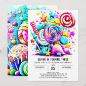 Invitation Jour d'anniversaire de la sucrerie moderne (Devant / Derrière)