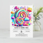 Invitation Jour d'anniversaire de la sucrerie personnalisée (Debout devant)