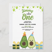 Invitation Jour d'anniversaire de l'Avocado aux fruits verts (Devant)