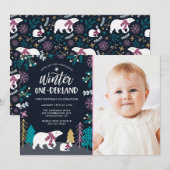 Invitation Jour d'anniversaire de l'hiver coloré Wonderland | (Devant / Derrière)