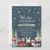 Invitation Jour d'anniversaire de l'hiver des forêts (Devant)