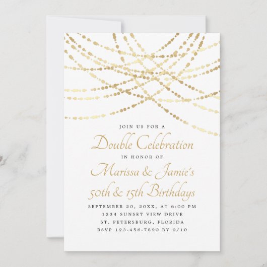 Invitation Jour d'anniversaire de l'or noir (Devant)