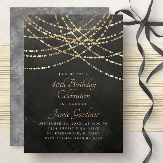 Invitation Jour d'anniversaire de l'or noir