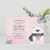 Invitation Jour d'anniversaire de l'ours polaire d'hiver (Debout devant)