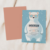 Invitation Jour d'anniversaire de l'ours polaire d'hiver