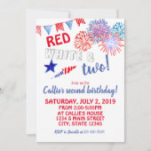 Invitation Jour d'anniversaire du 4 juillet (Devant)