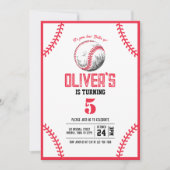Invitation Jour d'anniversaire du baseball Vintage moderne (Devant)
