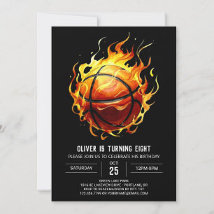 Invitation Jour d'anniversaire du basket-ball Orange