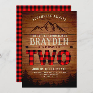 Invitation Jour d'anniversaire du bison de bûcheron