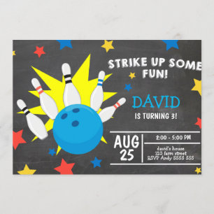Invitation Jour d'anniversaire du Bowling Party
