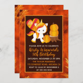 Invitation Jour d'anniversaire du Citrouille de la licorne de (Devant / Derrière)