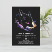 Invitation Jour d'anniversaire du conte de fées du mignon Dra (Debout devant)