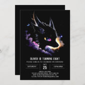 Invitation Jour d'anniversaire du conte de fées du mignon Dra (Devant / Derrière)