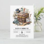 Invitation Jour d'anniversaire du détective modifiable modern (Debout devant)