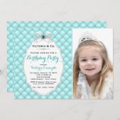 Invitation Jour d'anniversaire du Diamant Bleu turquoise (Devant / Derrière)