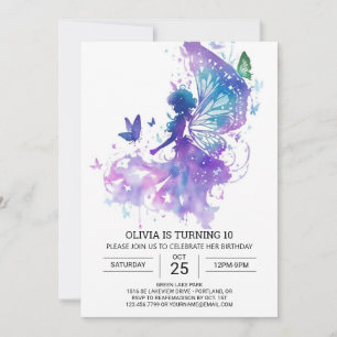 Invitation Jour d'anniversaire du Fairycore moderne