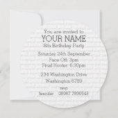 Invitation Jour d'anniversaire du hockey sur glace blanc et v (Dos)