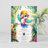 Invitation Jour d'anniversaire du jote Jungle Parrot (Debout devant)