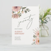 Invitation Jour d'anniversaire du jubilé floral féminin (Debout devant)
