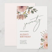 Invitation Jour d'anniversaire du jubilé floral féminin (Devant / Derrière)