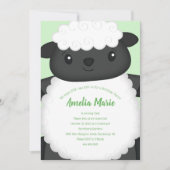 Invitation Jour d'anniversaire du mouton Vert (Devant)