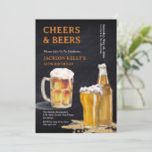 Invitation Jour d'anniversaire du tableau noir moderne (Debout devant)