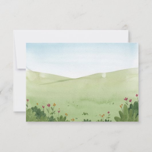 Invitation Jour d'anniversaire d'une belle aquarelle d'élépha (Dos)