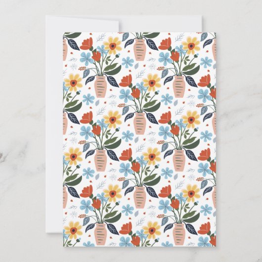 Invitation Jour d'anniversaire exubérant en fleurs (Dos)