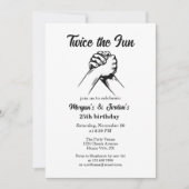 Invitation Jour d'anniversaire gris des mains minimes moderne (Devant)