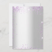 Invitation Jour d'anniversaire lavande argent eucalyptus verd (Dos)