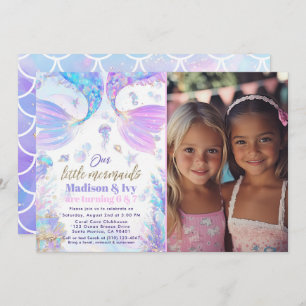 Invitation Jour d'anniversaire Mermaid Photo Anniversaire Inv