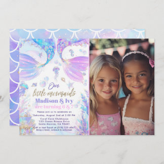Invitation Jour d'anniversaire Mermaid Photo Anniversaire Inv
